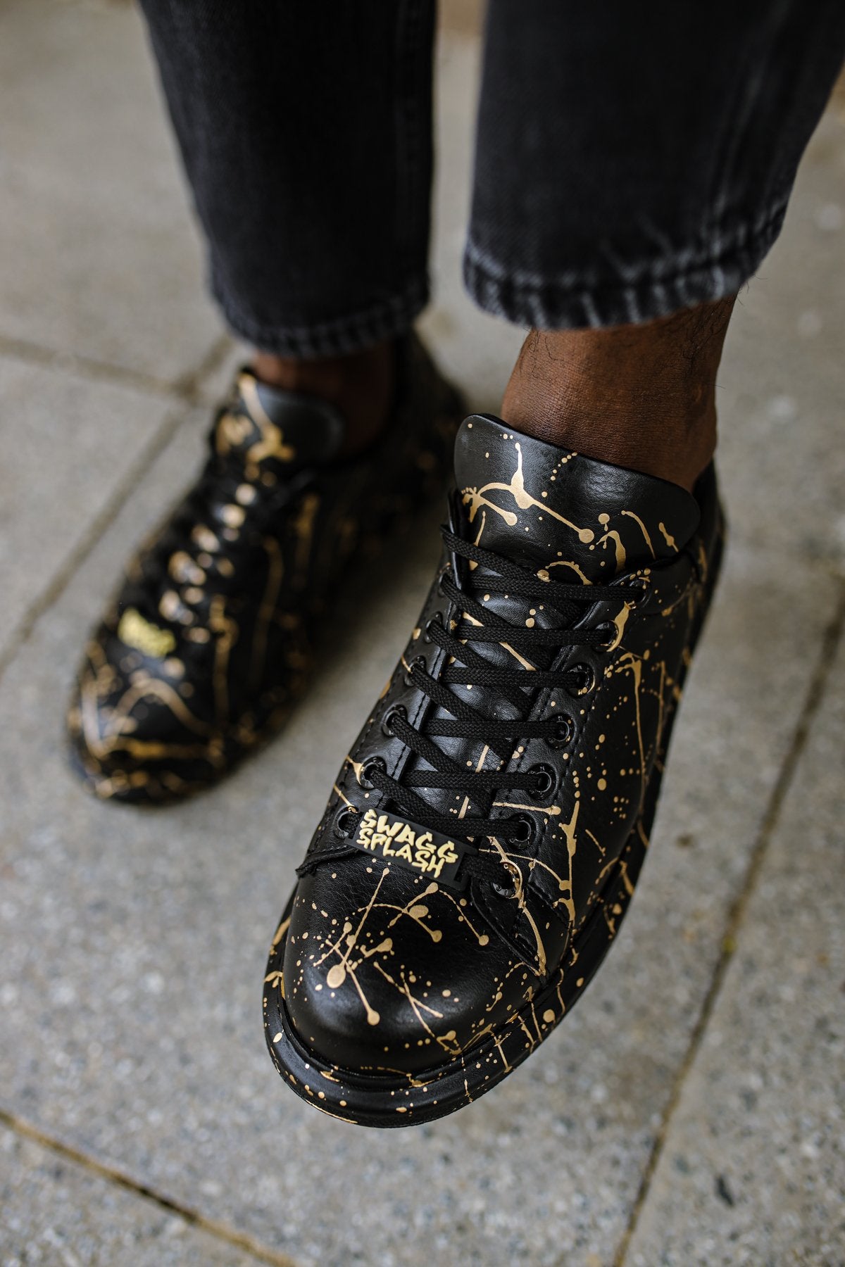 Women's Cali Black Gold - Swagg Splash Sneakers